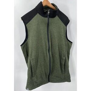 Storm Creek 2760 Size L Large Men's Green Twill Fleece Vest Comfortable Full Zip